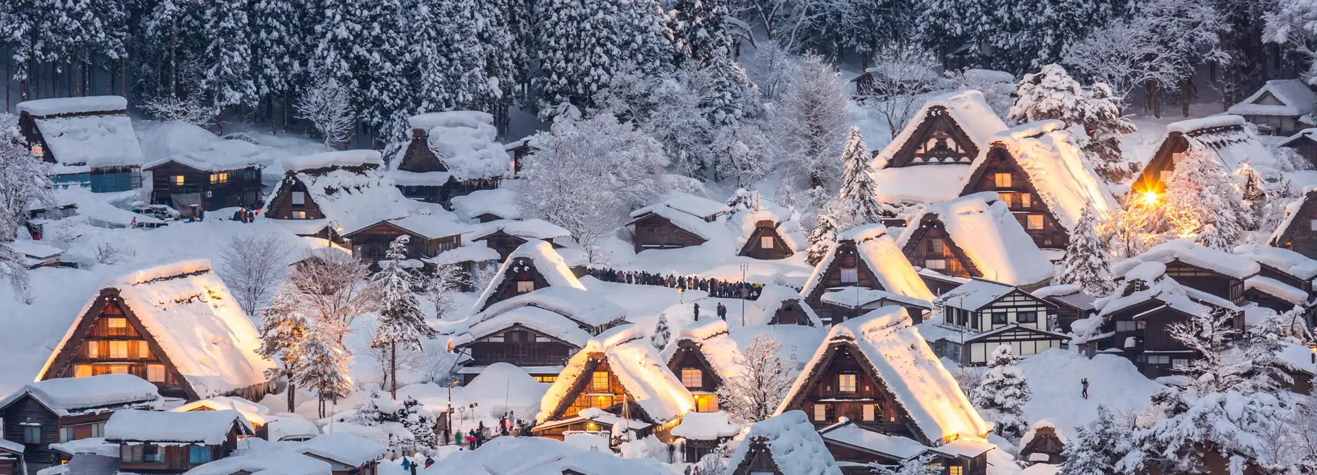 A frame houses in the snow in Japan